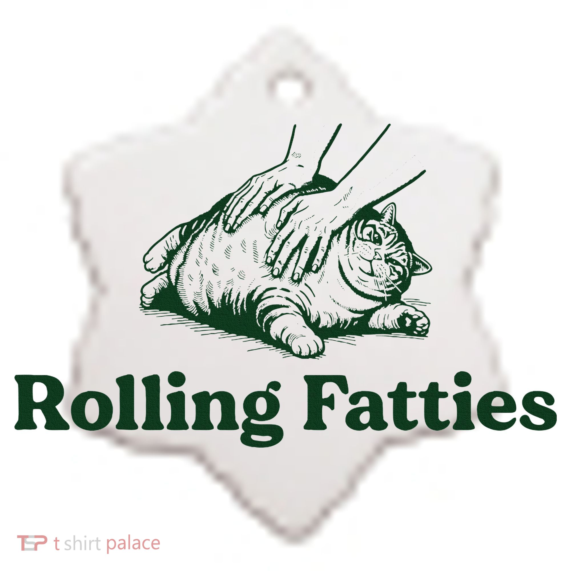 Rolling Fatties Cat Funny Cute Cat Lover Kitten Owner Kitty Ceramic Ornament