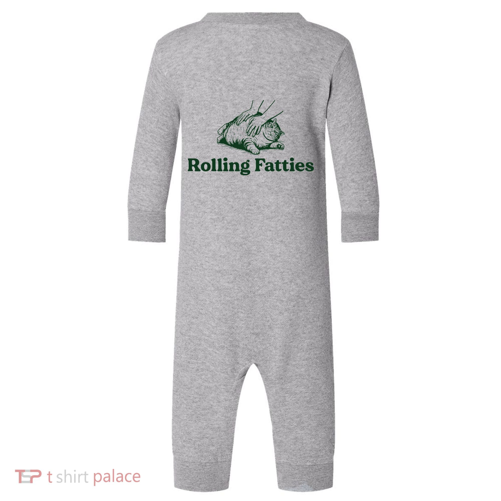 Rolling Fatties Cat Funny Cute Cat Lover Kitten Owner Kitty Infant Fleece One Piece