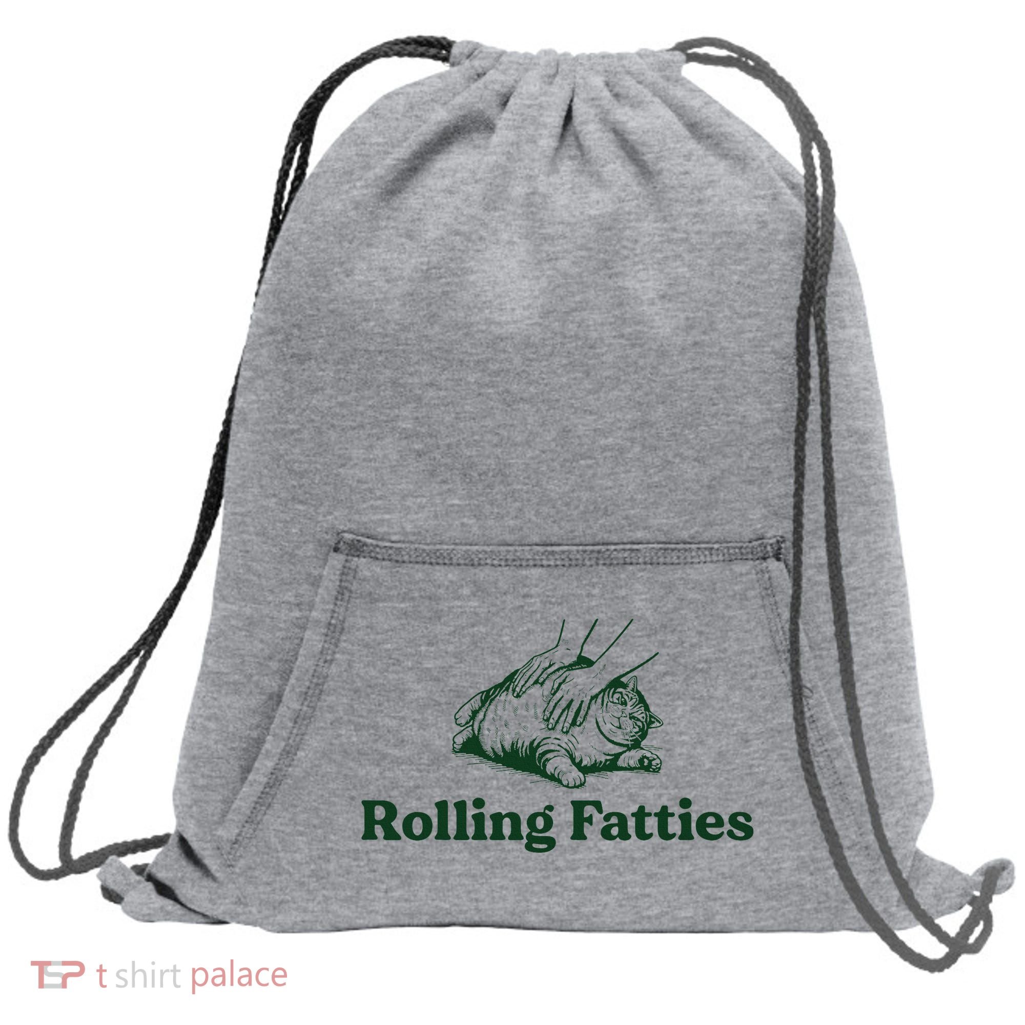 Rolling Fatties Cat Funny Cute Cat Lover Kitten Owner Kitty Sweatshirt Cinch Pack Bag