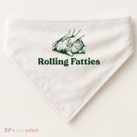 Rolling Fatties Cat Funny Cute Cat Lover Kitten Owner Kitty USA-Made Doggie Bandana thumb 0