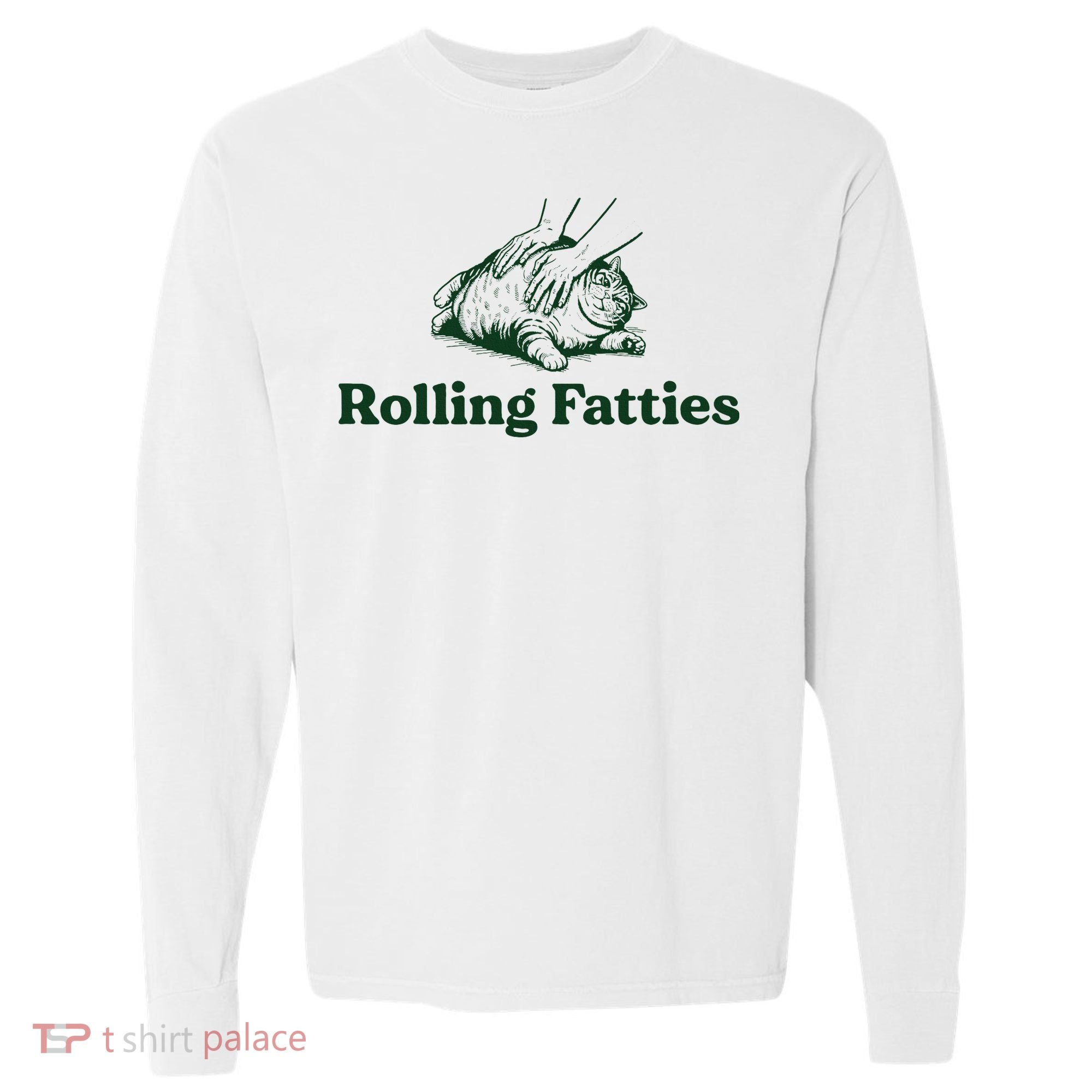 Rolling Fatties Cat Funny Cute Cat Lover Kitten Owner Kitty Comfort Colors Heavyweight Long Sleeve T-Shirt