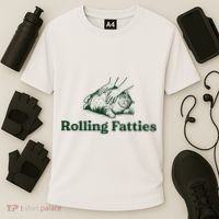 Rolling Fatties Cat Funny Cute Cat Lover Kitten Owner Kitty Cooling Performance Crew T-Shirt thumb 3