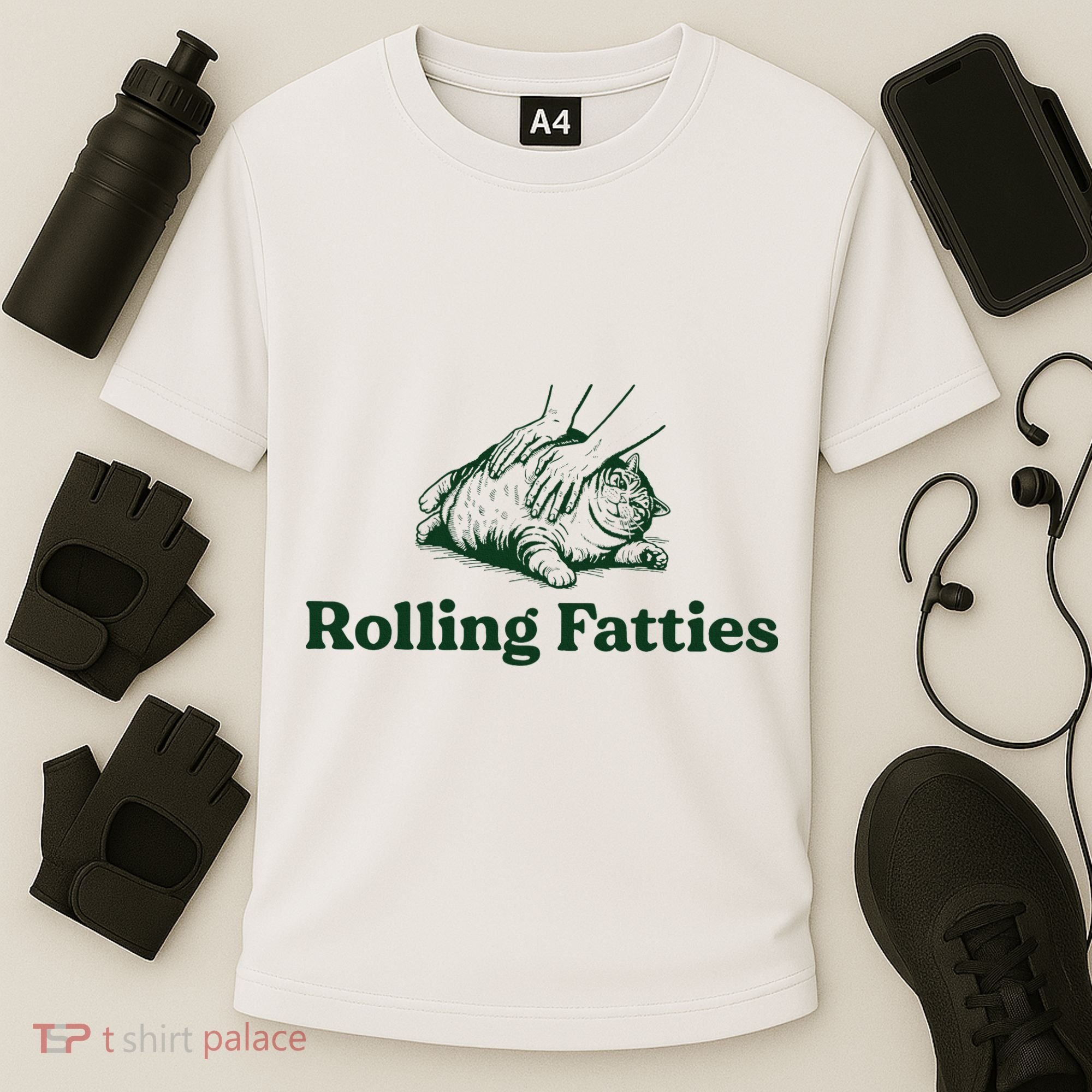 Rolling Fatties Cat Funny Cute Cat Lover Kitten Owner Kitty Cooling Performance Crew T-Shirt