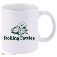 Rolling Fatties Cat Funny Cute Cat Lover Kitten Owner Kitty 11oz C Handle Ceramic Mug thumb 0