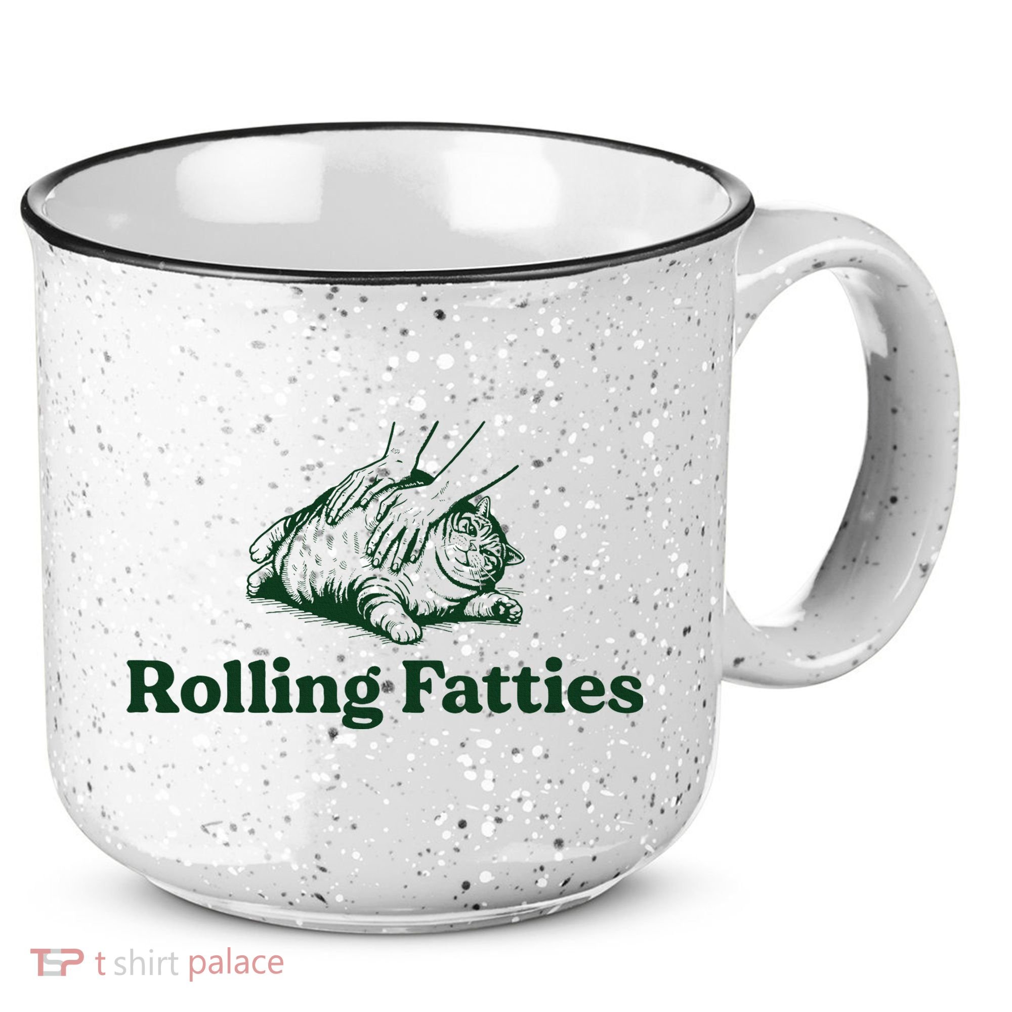 Rolling Fatties Cat Funny Cute Cat Lover Kitten Owner Kitty 15oz Campfire Ceramic Mug
