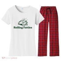 Rolling Fatties Cat Funny Cute Cat Lover Kitten Owner Kitty Women's Flannel Pajama Set thumb 0