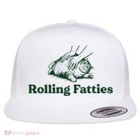 Rolling Fatties Cat Funny Cute Cat Lover Kitten Owner Kitty Flat Bill Trucker Hat thumb 0
