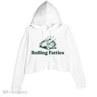 Rolling Fatties Cat Funny Cute Cat Lover Kitten Owner Kitty Crop Fleece Hoodie thumb 0