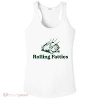 Rolling Fatties Cat Funny Cute Cat Lover Kitten Owner Kitty Ladies PosiCharge Competitor Racerback Tank thumb 0