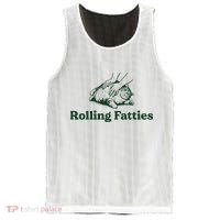 Rolling Fatties Cat Funny Cute Cat Lover Kitten Owner Kitty Mesh Reversible Basketball Jersey Tank thumb 0