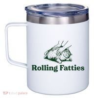 Rolling Fatties Cat Funny Cute Cat Lover Kitten Owner Kitty 12oz Stainless Steel Coffee Mug thumb 2