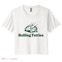 Rolling Fatties Cat Funny Cute Cat Lover Kitten Owner Kitty Women's Crop Top Tee thumb 0