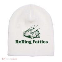 Rolling Fatties Cat Funny Cute Cat Lover Kitten Owner Kitty Short Acrylic Beanie thumb 0