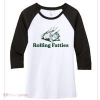 Rolling Fatties Cat Funny Cute Cat Lover Kitten Owner Kitty Women's Tri-Blend 3/4-Sleeve Raglan Shirt thumb 0