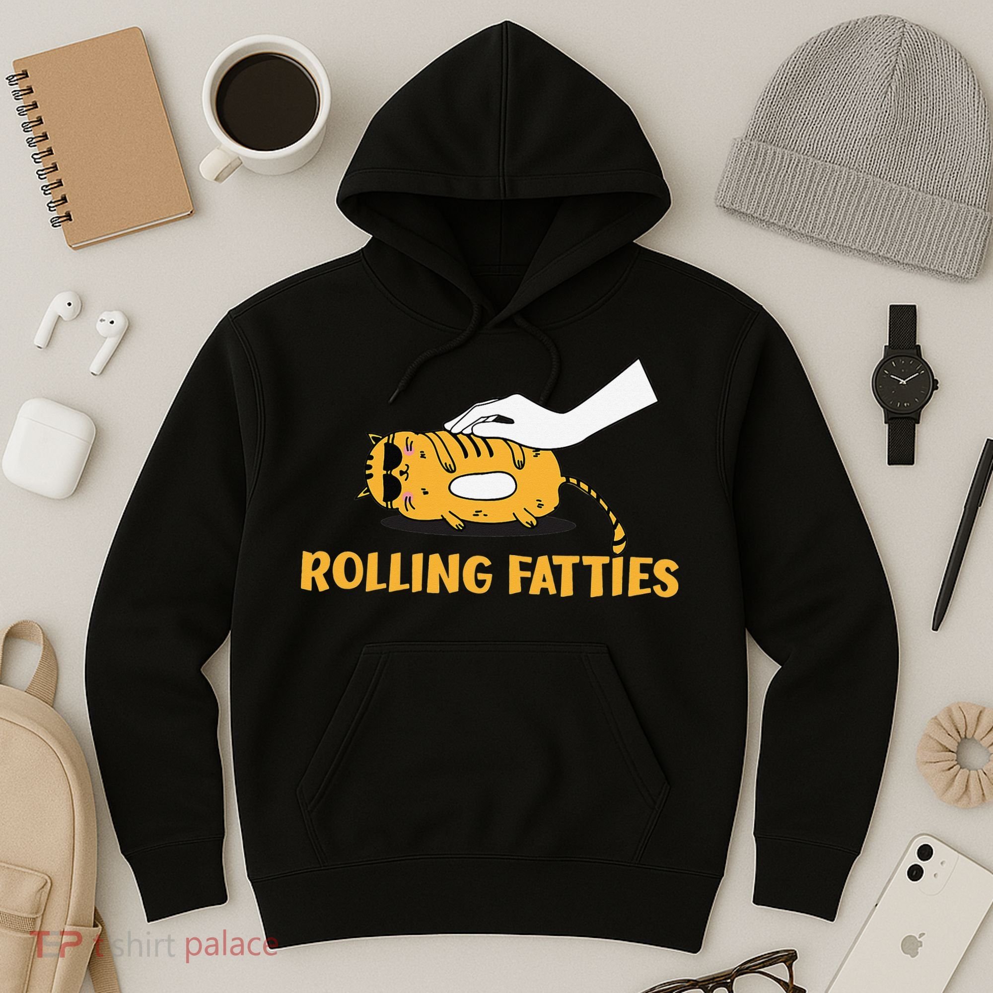 Rolling Fatties Cat Kitty Animal Pet Lovers Hoodie