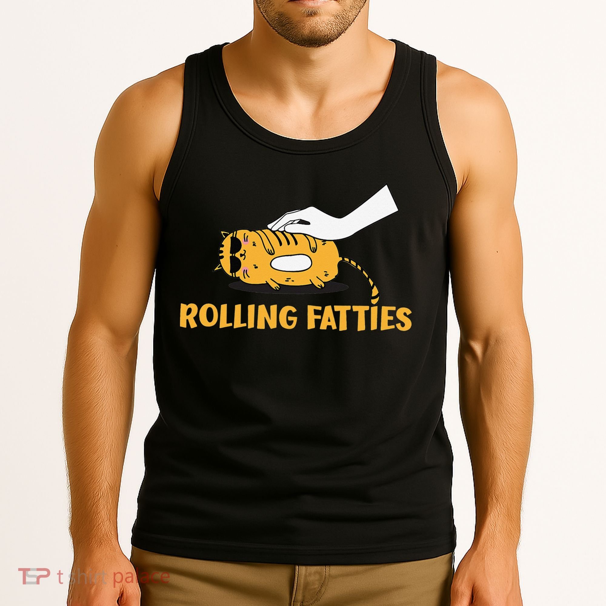 Rolling Fatties Cat Kitty Animal Pet Lovers Tank Top