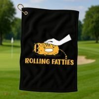 Rolling Fatties Cat Kitty Animal Pet Lovers Golf Towel thumb 1