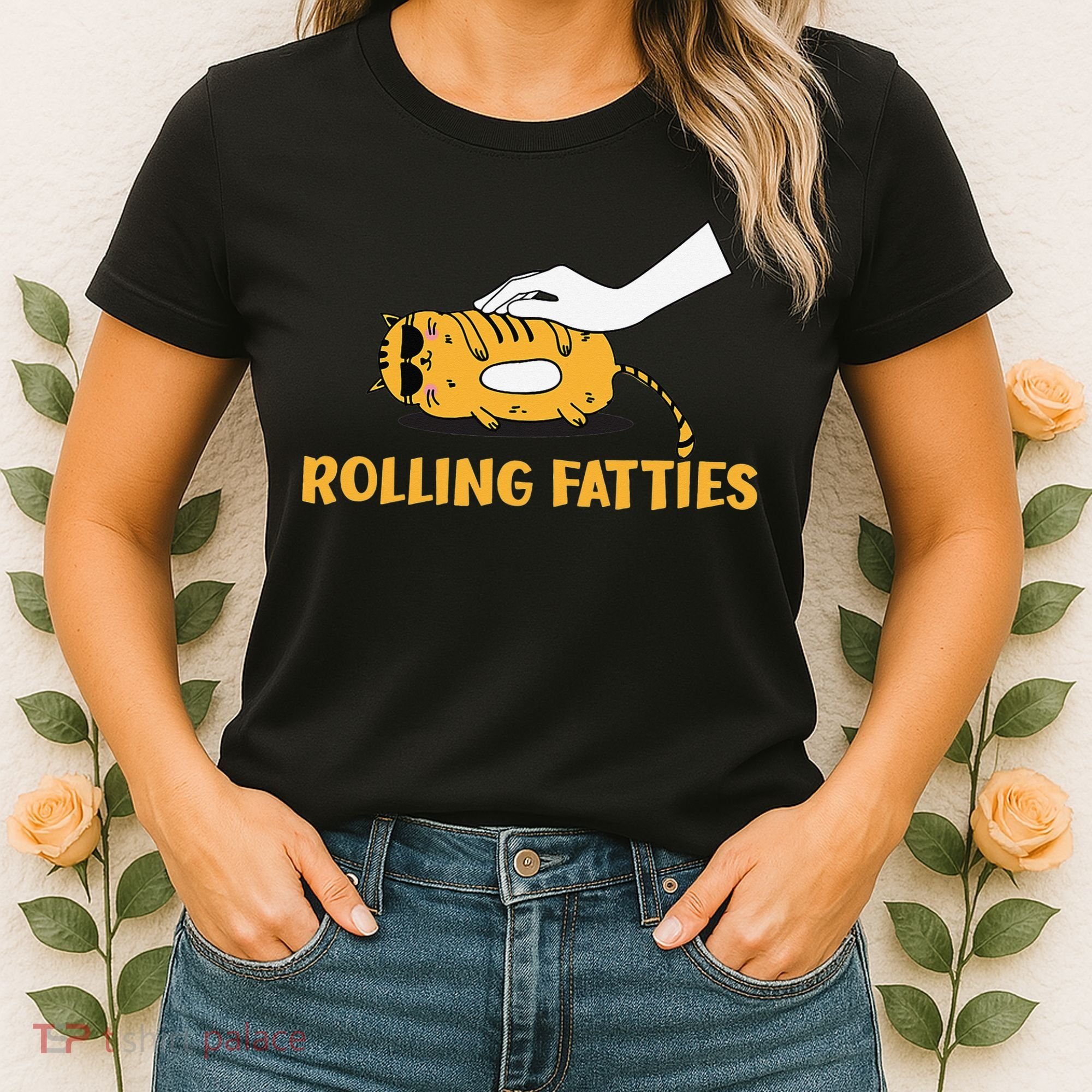 Rolling Fatties Cat Kitty Animal Pet Lovers Women's T-Shirt