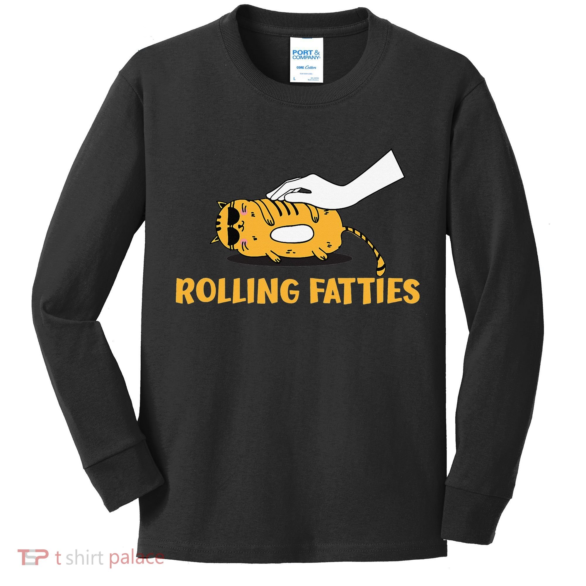 Rolling Fatties Cat Kitty Animal Pet Lovers Kids Long Sleeve Shirt
