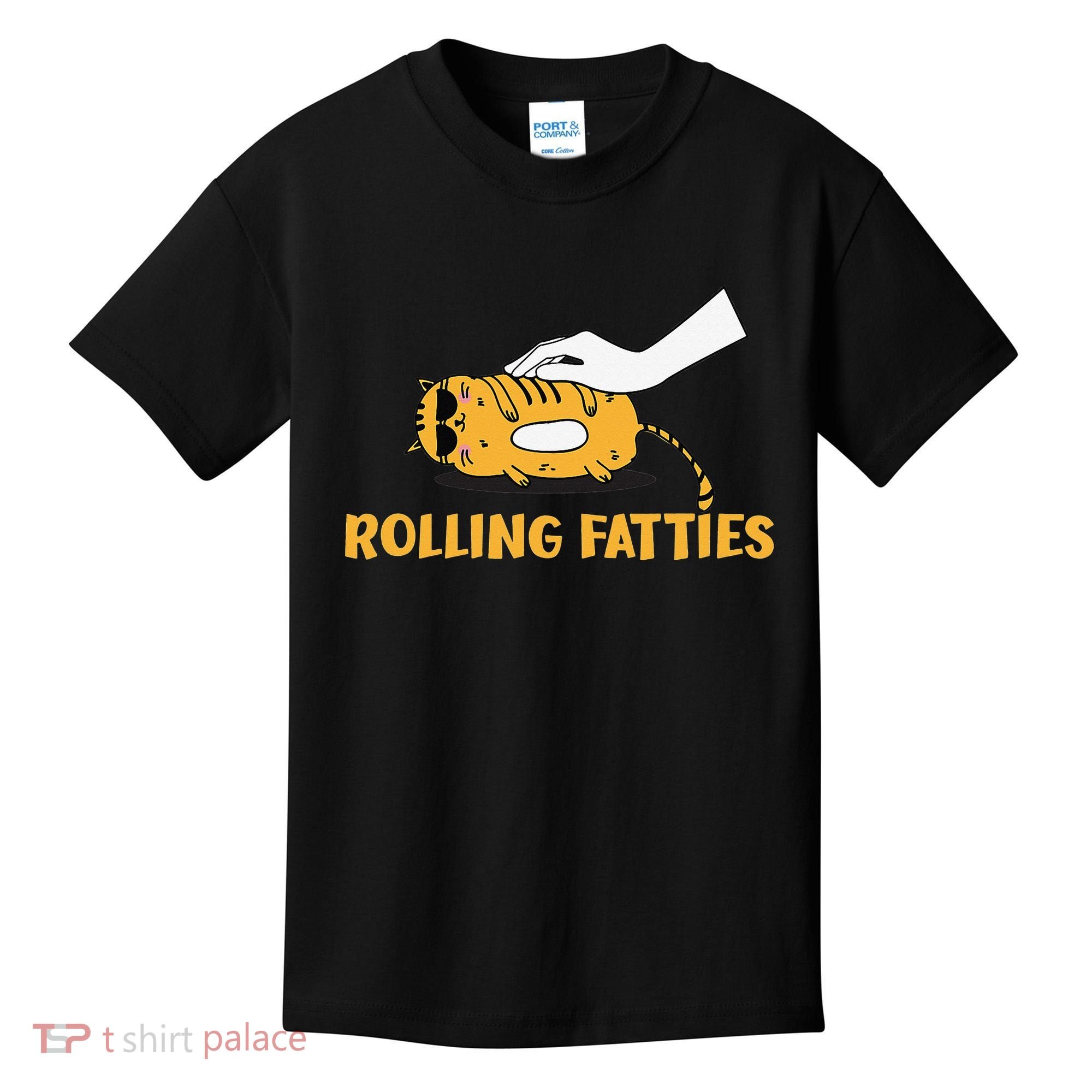 Rolling Fatties Cat Kitty Animal Pet Lovers Kids T-Shirt