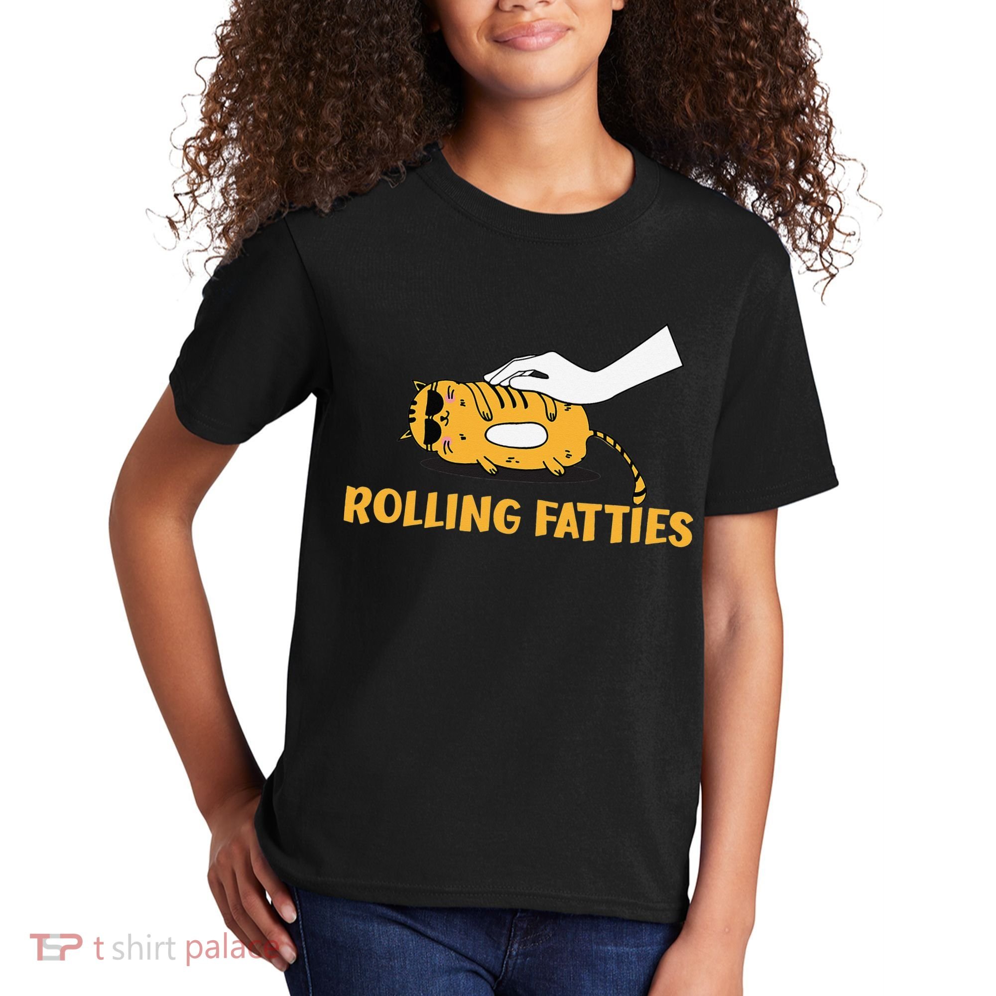 Rolling Fatties Cat Kitty Animal Pet Lovers Kids T-Shirt