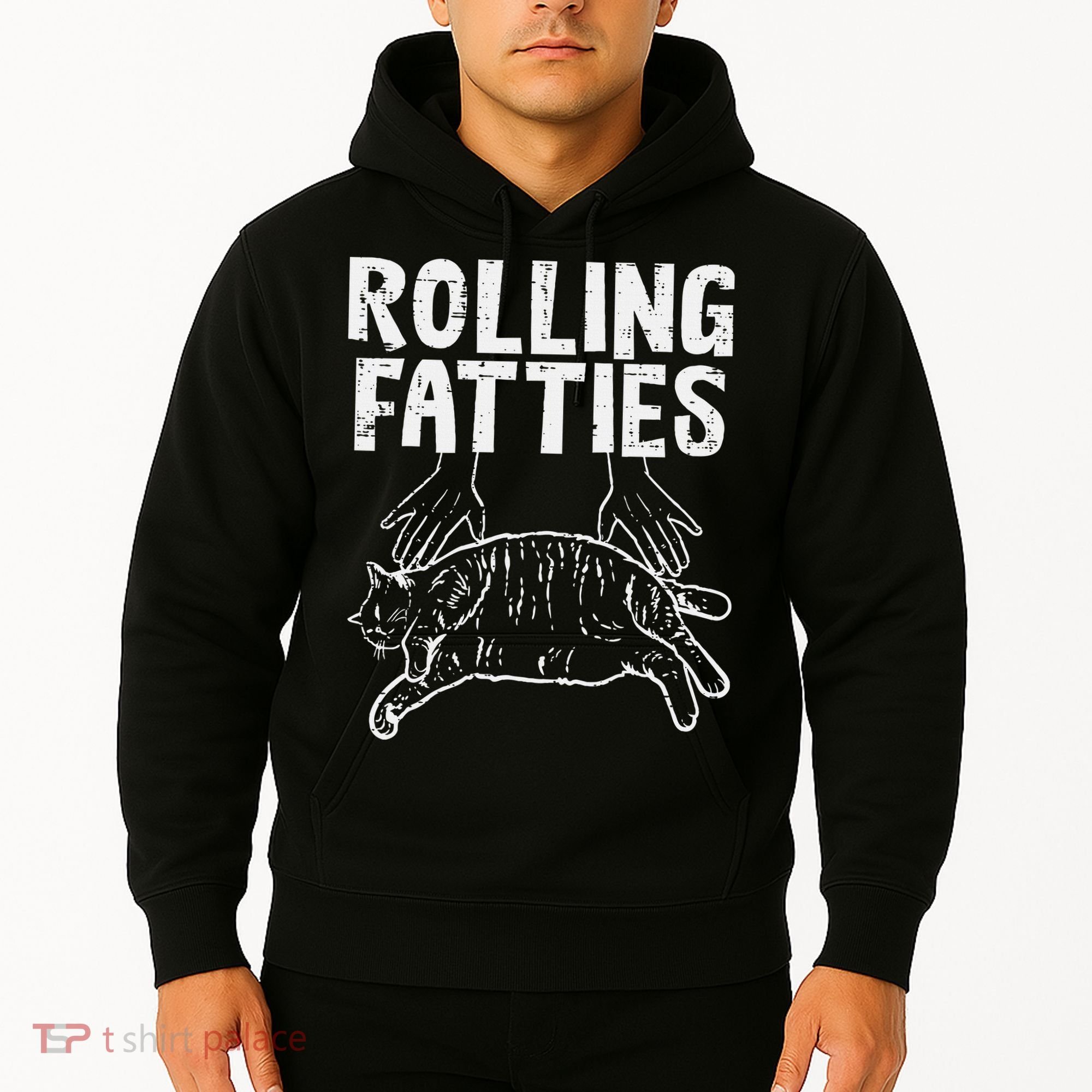 Rolling Fatties Cat Funny Fat Kitten Hoodie