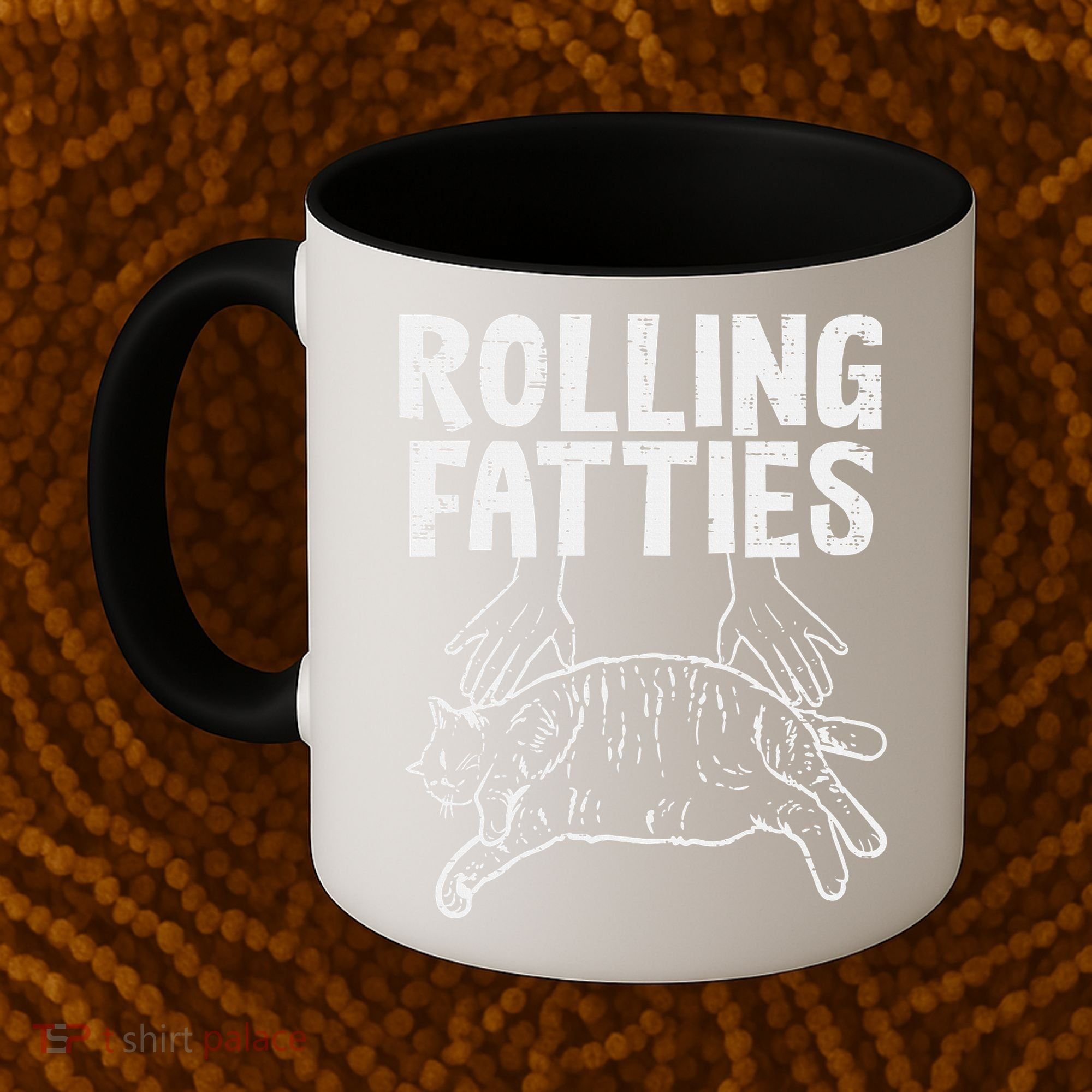 Rolling Fatties Cat Funny Fat Kitten Coffee Mug