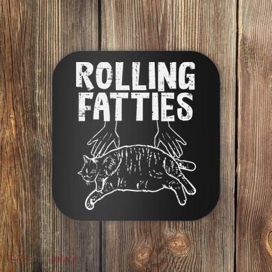 Rolling Fatties Cat Funny Fat Kitten Coaster