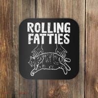 Rolling Fatties Cat Funny Fat Kitten Coaster thumb 0