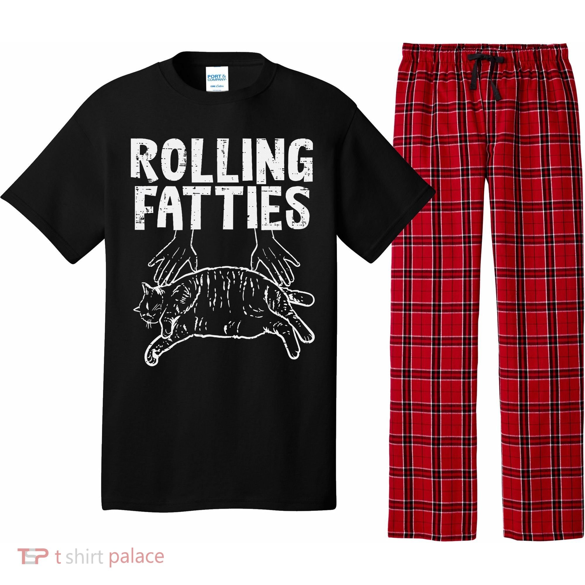 Rolling Fatties Cat Funny Fat Kitten Pajama Set