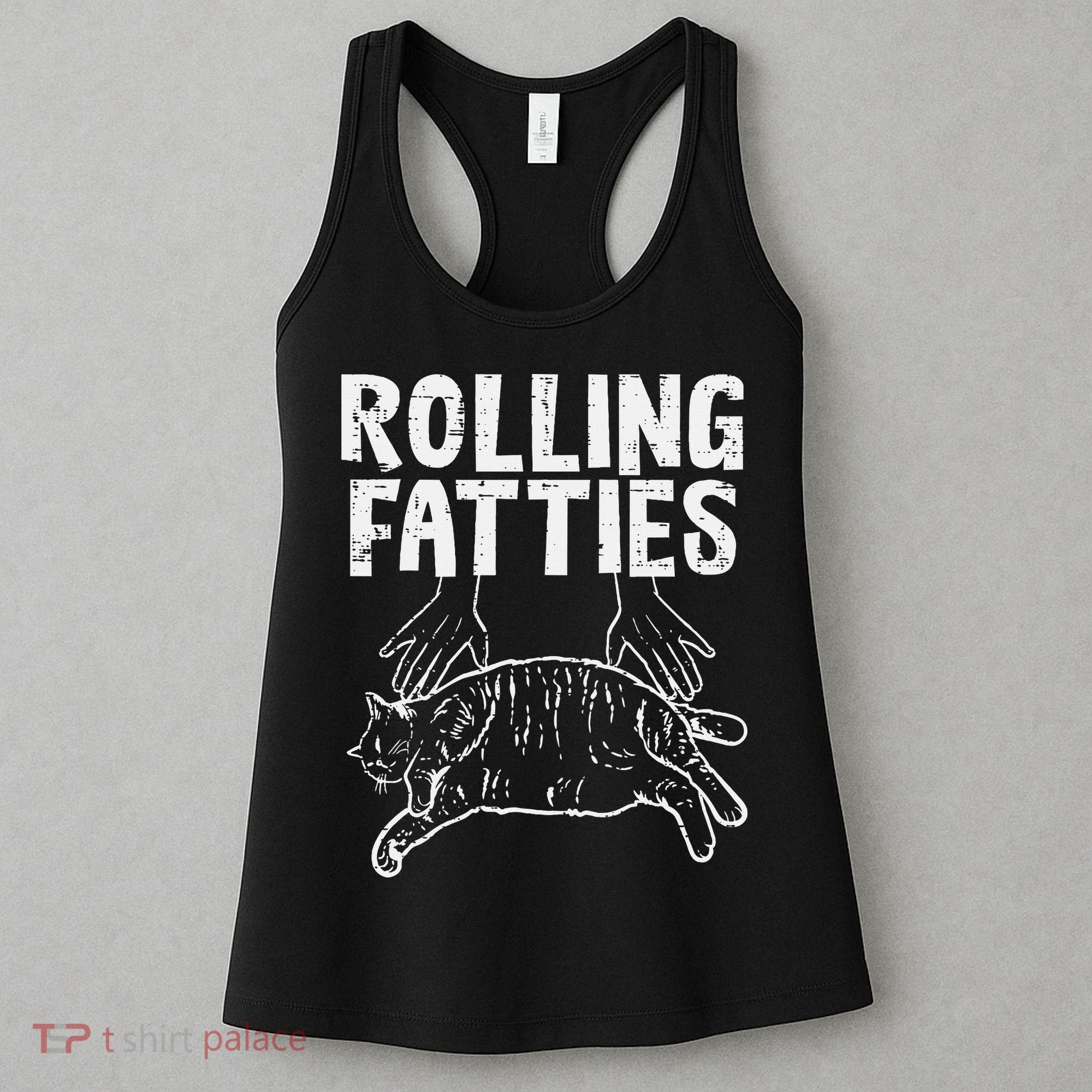 Rolling Fatties Cat Funny Fat Kitten Women's Tank Top