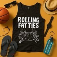 Rolling Fatties Cat Funny Fat Kitten Tank Top thumb 4