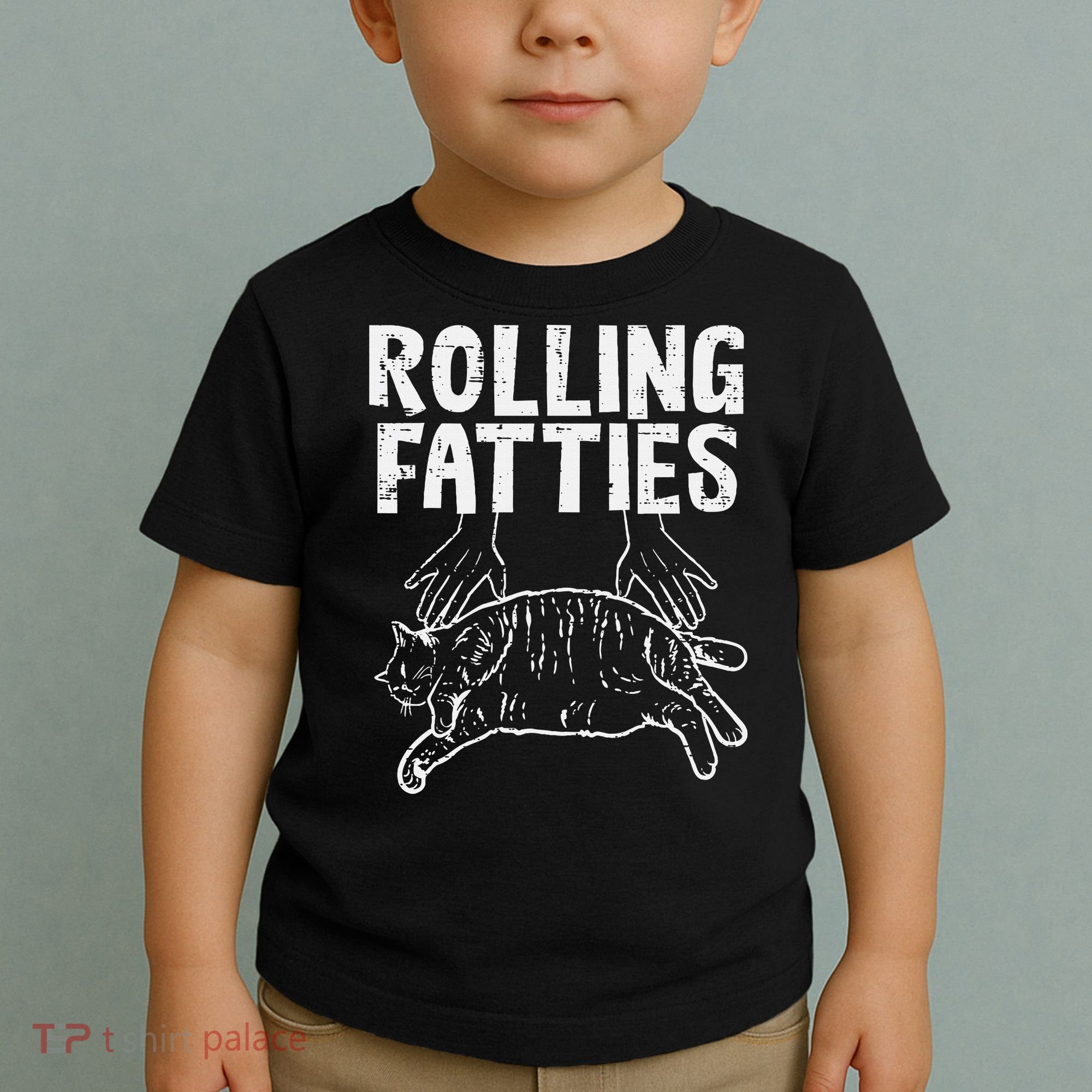 Rolling Fatties Cat Funny Fat Kitten Toddler T-Shirt