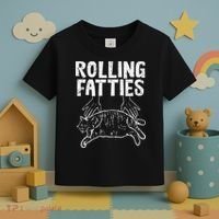 Rolling Fatties Cat Funny Fat Kitten Toddler T-Shirt thumb 3