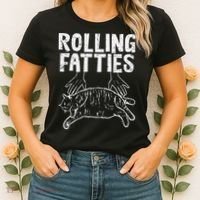 Rolling Fatties Cat Funny Fat Kitten Women's T-Shirt thumb 2