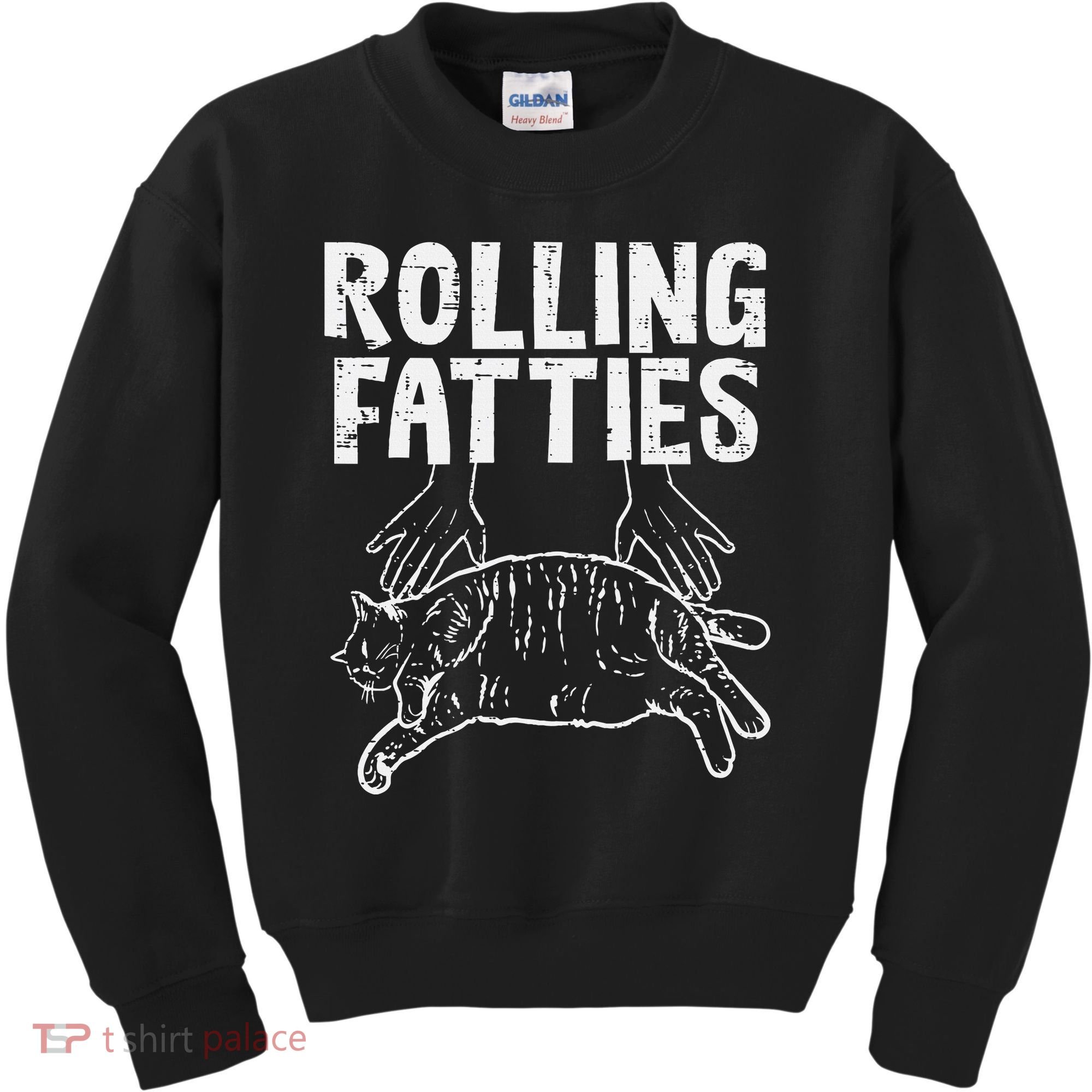Rolling Fatties Cat Funny Fat Kitten Kids Sweatshirt