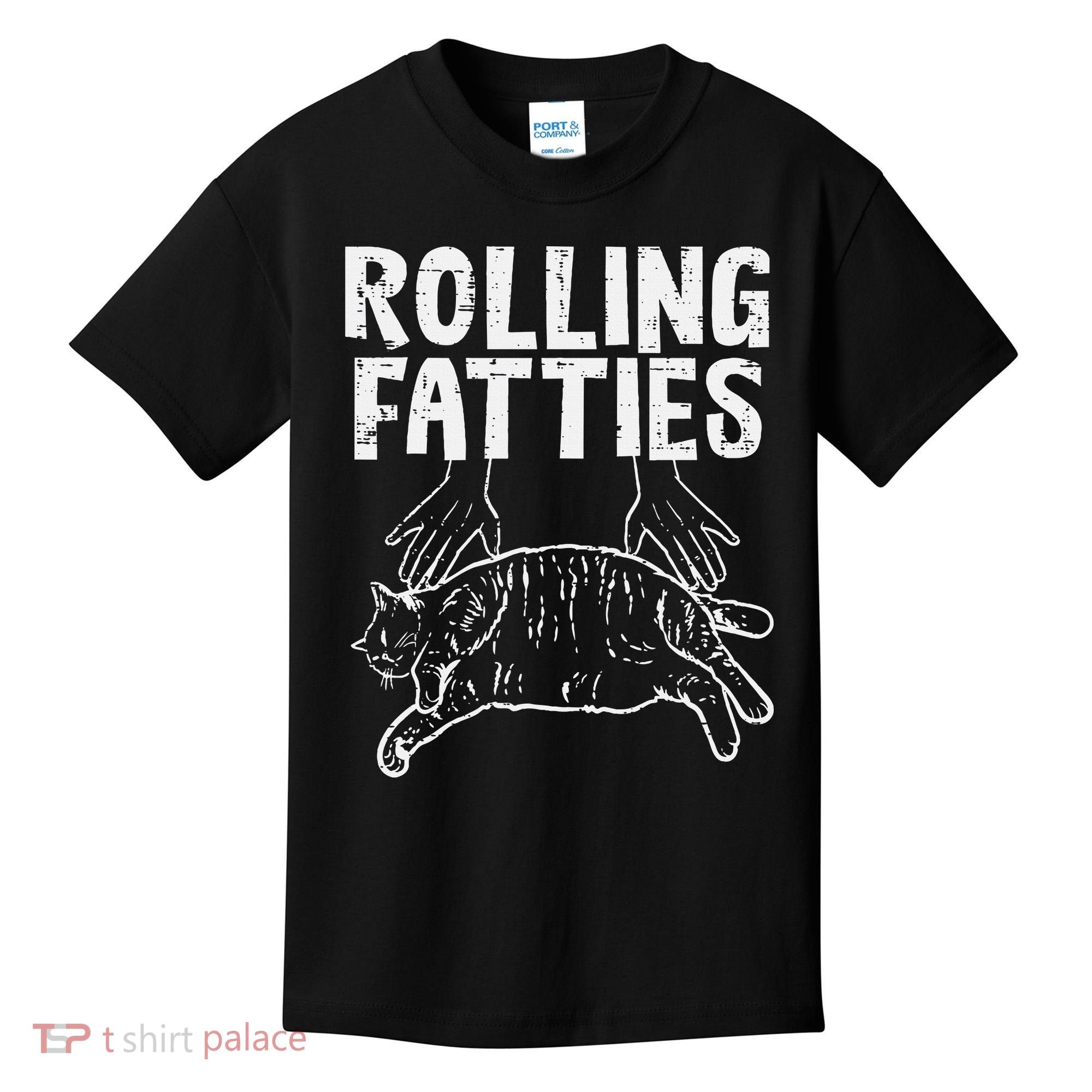 Rolling Fatties Cat Funny Fat Kitten Kids T-Shirt