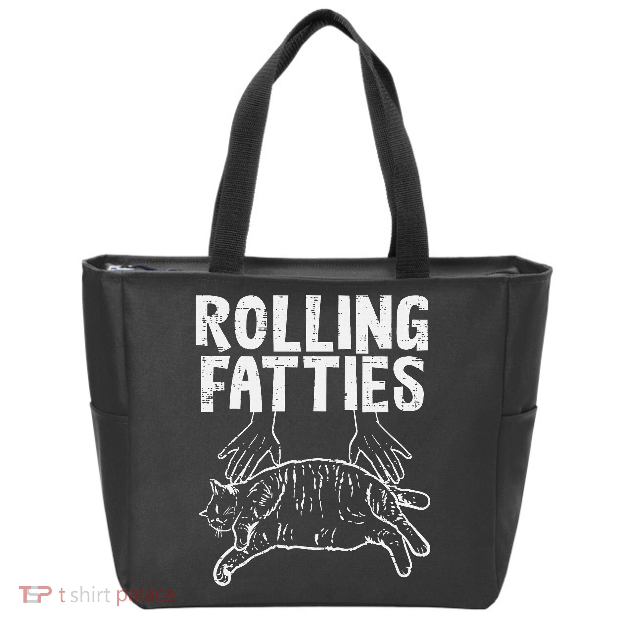 Rolling Fatties Cat Funny Fat Kitten Tote Bag