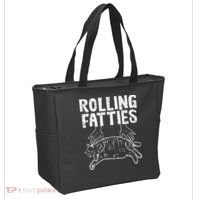 Rolling Fatties Cat Funny Fat Kitten Tote Bag thumb 2