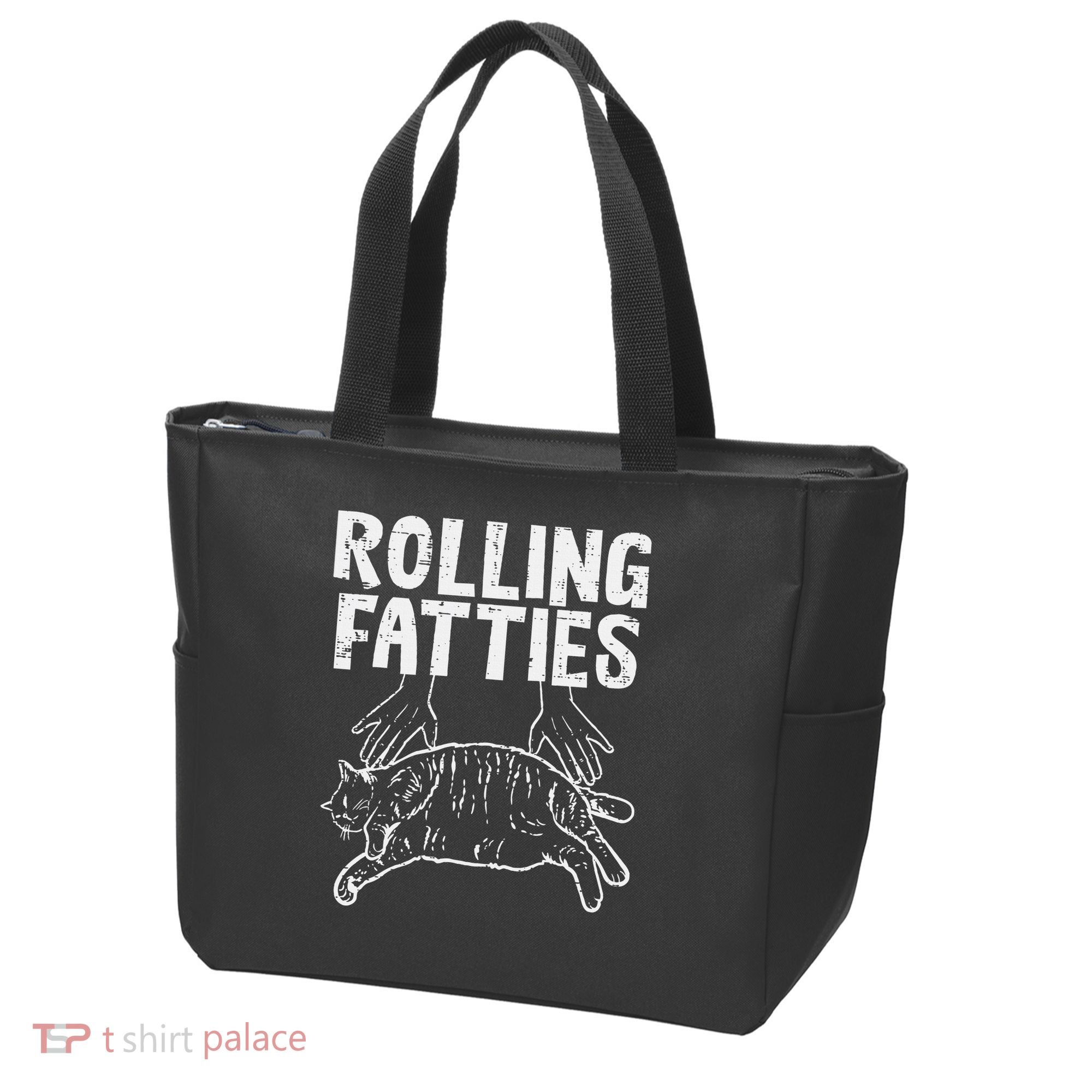 Rolling Fatties Cat Funny Fat Kitten Tote Bag