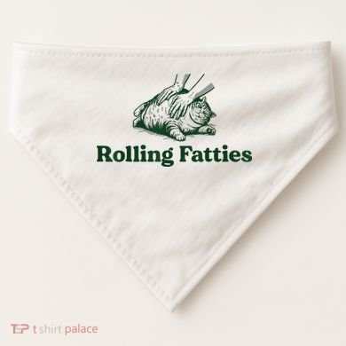 Rolling Fatties Cat USA-Made Doggie Bandana