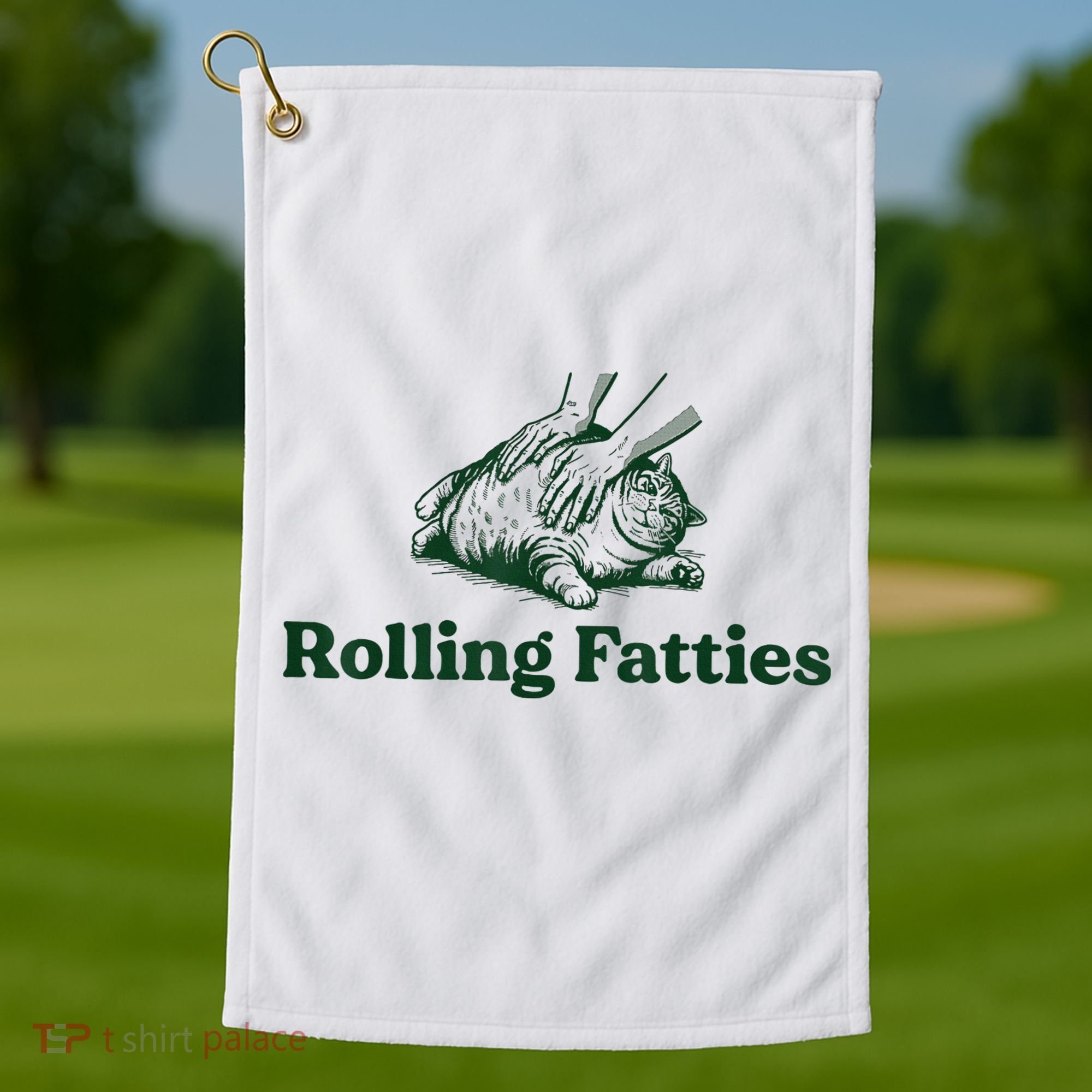 Rolling Fatties Cat Golf Towel