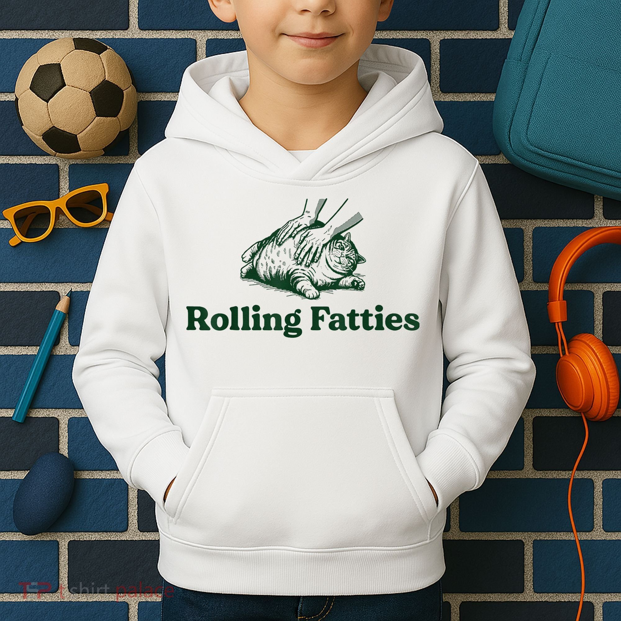 Rolling Fatties Cat Kids Hoodie