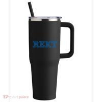 Rekt Funny Crypto Down Bad Parody 40oz Vacuum Insulated Stainless Steel Travel Tumbler thumb 0
