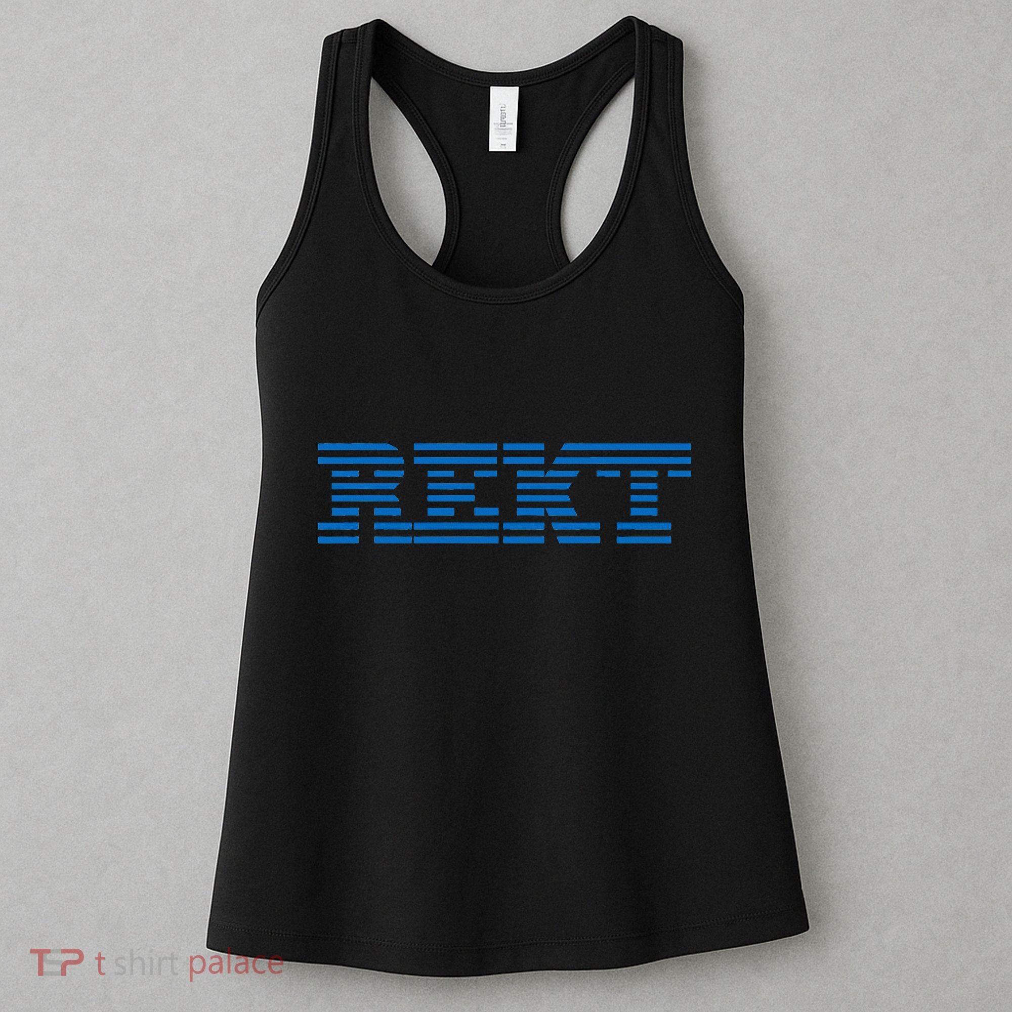 Rekt Funny Crypto Down Bad Parody Women's Tank Top