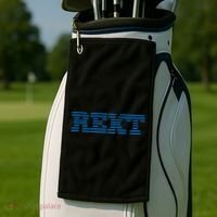 Rekt Funny Crypto Down Bad Parody Golf Towel thumb 2