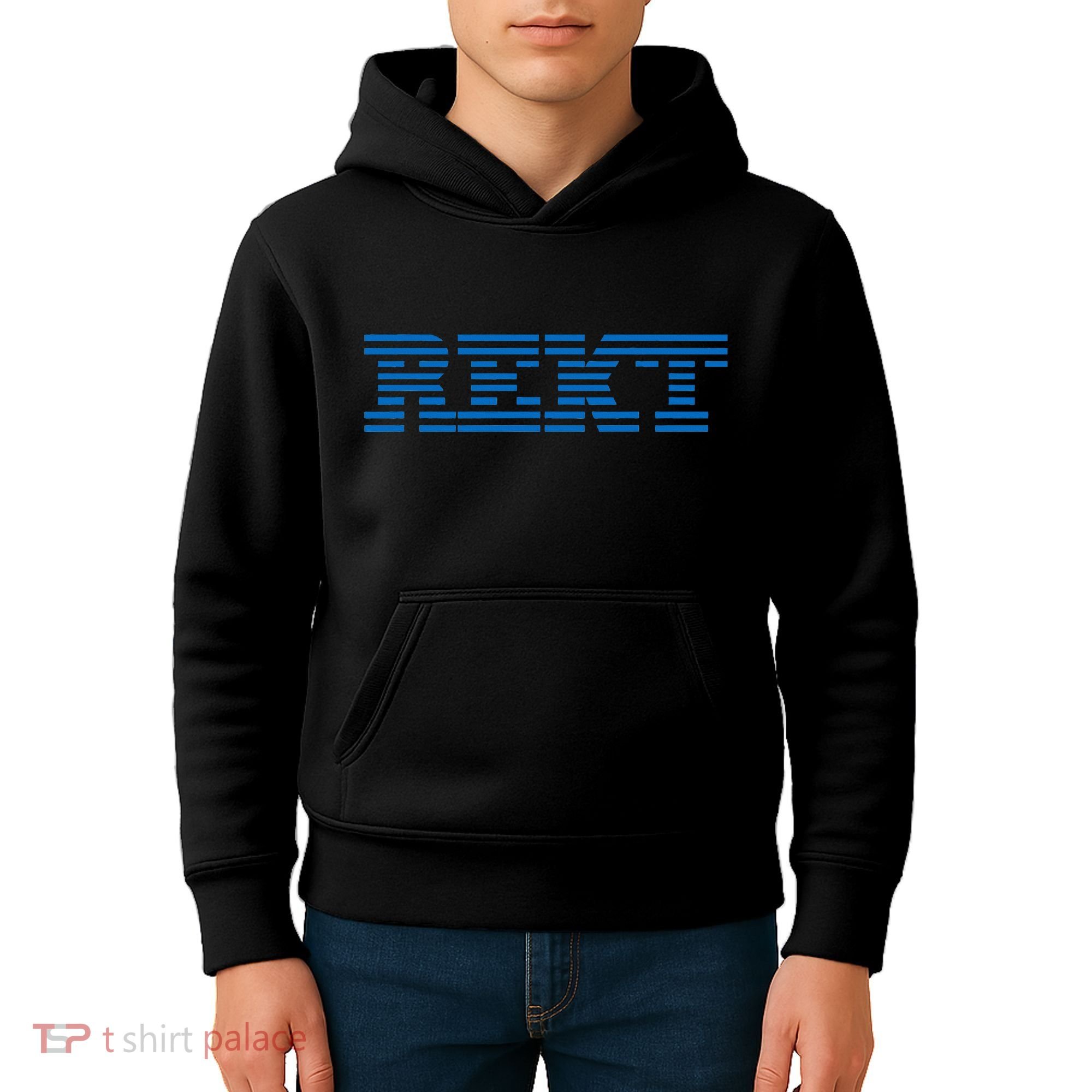 Rekt Funny Crypto Down Bad Parody Kids Hoodie