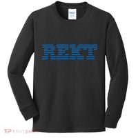Rekt Funny Crypto Down Bad Parody Kids Long Sleeve Shirt thumb 0