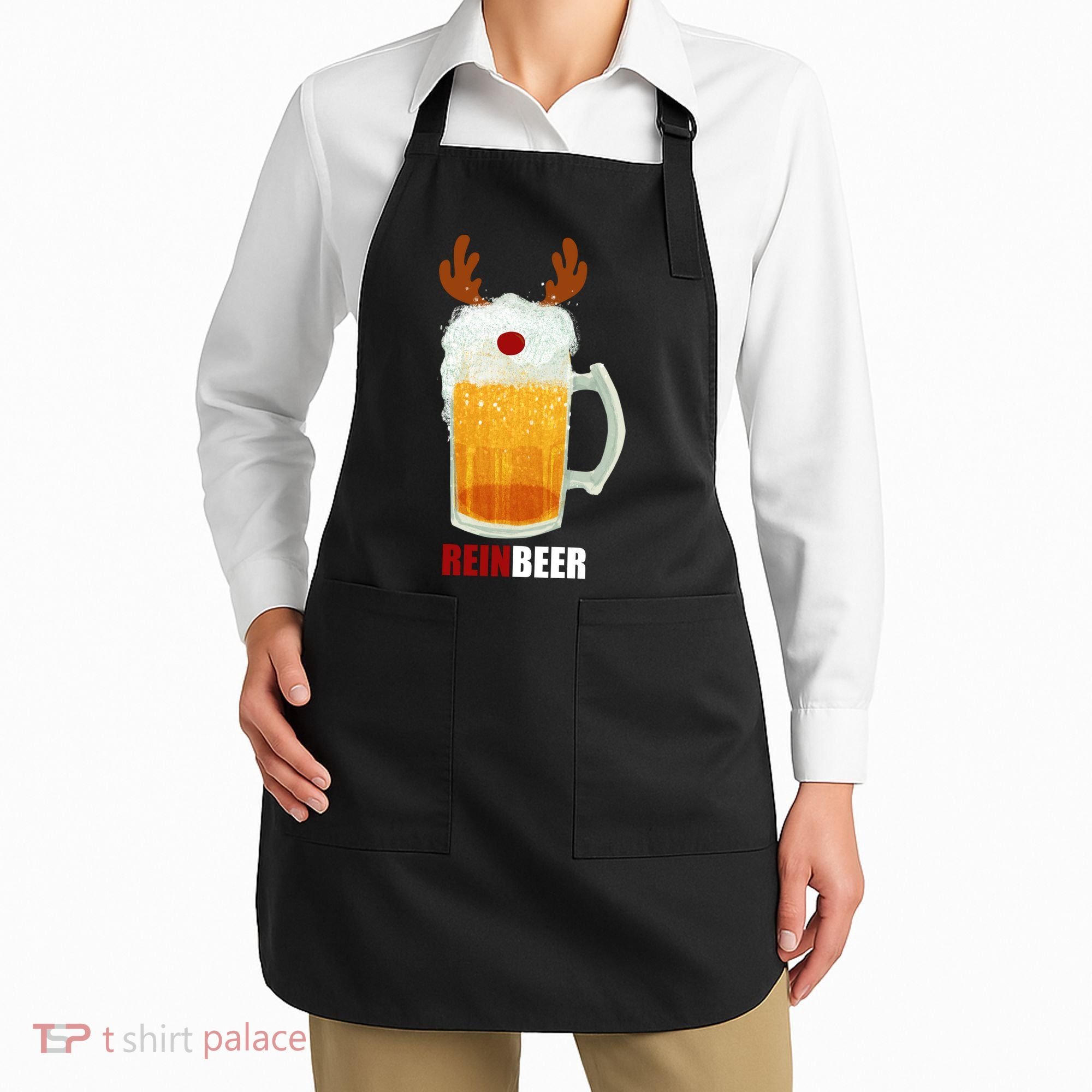 Reinbeer Funny Christmas Holiday Beer Lover Apron