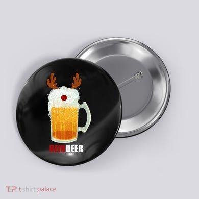 Reinbeer Funny Christmas Holiday Beer Lover Button